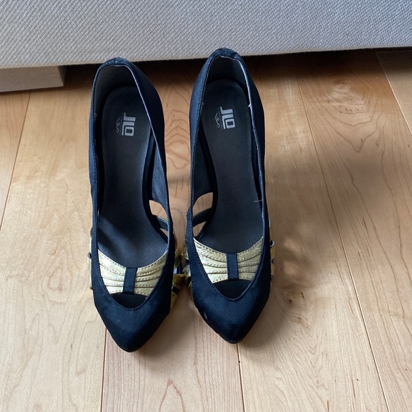 JLo stilettos satin and embossed leather upper - Picture 1 of 3